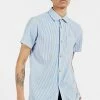 Ted Baker Blue Ramenn Vertical Stripe Jersey Shirt