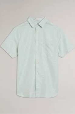 Ted Baker Addle Light Blue Short Sleeve Linen Shirt -tedbaker Shop Online unnamed file 1702