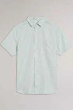 Ted Baker Addle Light Blue Short Sleeve Linen Shirt -tedbaker Shop Online unnamed file 1705