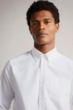Ted Baker Paplet White Long Sleeve Oxford Shirt -tedbaker Shop Online unnamed file 1715