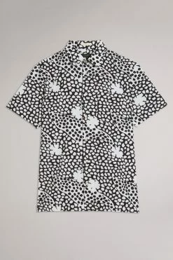Ted Baker Sturton Black Short Sleeve Spot Mash Up Geo Shirt -tedbaker Shop Online unnamed file 1720