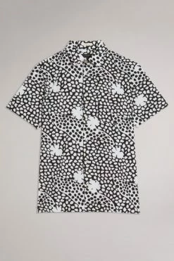 Ted Baker Sturton Black Short Sleeve Spot Mash Up Geo Shirt -tedbaker Shop Online unnamed file 1722