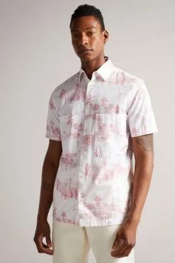 Ted Baker Nortonn Pink Short Sleeve Printed Shirt -tedbaker Shop Online unnamed file 1734