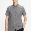 Ted Baker Blue Tastic Short Sleeve Woven Pattern Shirt