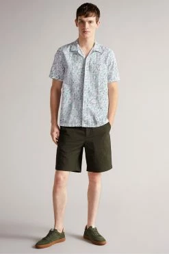 Ted Baker Bartlet White Short Sleeve Revere Printed Shirt -tedbaker Shop Online unnamed file 1767