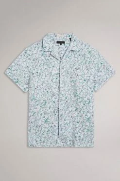 Ted Baker Bartlet White Short Sleeve Revere Printed Shirt -tedbaker Shop Online unnamed file 1772