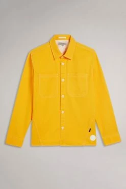 Ted Baker Leytun Yellow Long Sleeve Twill Shacket -tedbaker Shop Online unnamed file 1800