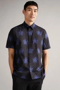 Ted Baker Paden Black Ss Floral Printed Shirt -tedbaker Shop Online unnamed file 1823