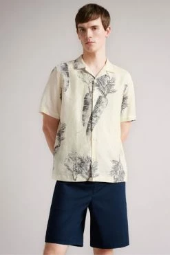 Ted Baker Lenon White Short Sleeve Carrot Print Shirt -tedbaker Shop Online unnamed file 1847