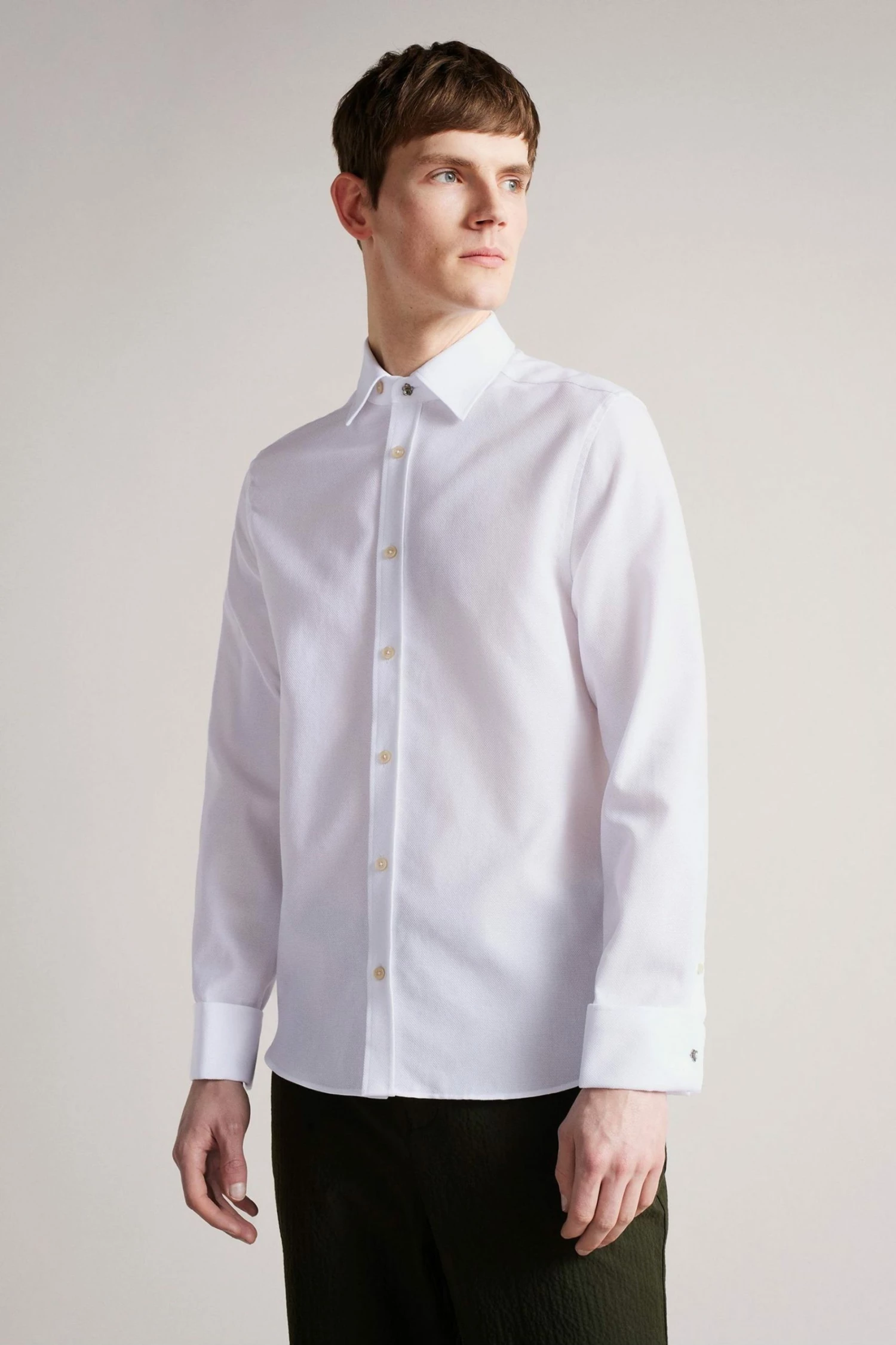 Ted Baker Byward White Long Sleeve Detachable Collar Shirt 3 Ted Baker Byward White Long Sleeve Detachable Collar Shirt