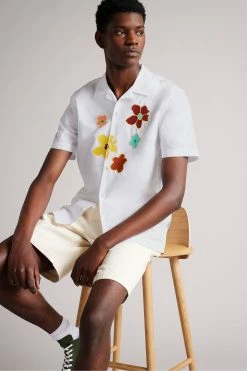 Ted Baker White Walmond Revere Floral Applique Shirt -tedbaker Shop Online unnamed file 1882
