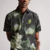 Ted Baker Campbl Black Short Sleeve Photographic Floral Print Shirt