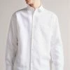 Ted Baker Belvue White Ls Heavy Linen Blend Shirt