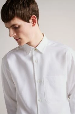 Ted Baker Belvue White Ls Heavy Linen Blend Shirt -tedbaker Shop Online unnamed file 1913
