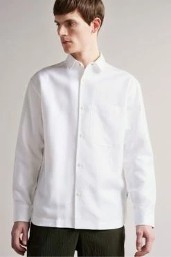 Ted Baker Belvue White Ls Heavy Linen Blend Shirt -tedbaker Shop Online unnamed file 1915