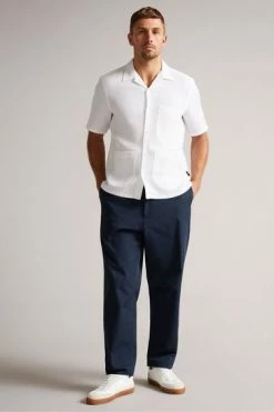Ted Baker Hargate White Short Sleeve Heavy Texture Shirt -tedbaker Shop Online unnamed file 1955