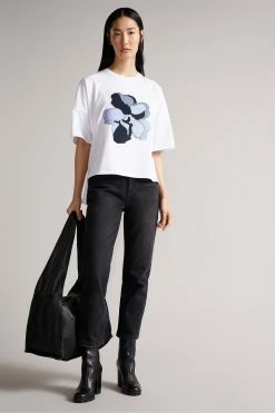 Ted Baker White Floriyn Magnolia Tee -tedbaker Shop Online unnamed file 1965