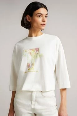 Ted Baker White Medeia Cropped Tee -tedbaker Shop Online unnamed file 1983