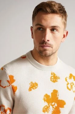Ted Baker Sandsen Natural Flower Graphic Crew Neck Jumper -tedbaker Shop Online unnamed file 2020