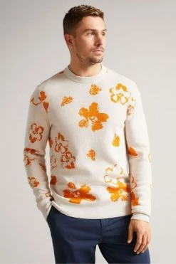 Ted Baker Sandsen Natural Flower Graphic Crew Neck Jumper -tedbaker Shop Online unnamed file 2022