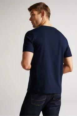 Ted Baker Hawking Navy Blue Plain T-Shirt -tedbaker Shop Online unnamed file 2031