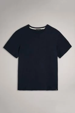 Ted Baker Hawking Navy Blue Plain T-Shirt -tedbaker Shop Online unnamed file 2034
