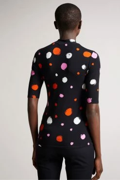 Ted Baker Lilyz Black High Neck Fitted T-Shirt -tedbaker Shop Online unnamed file 2058