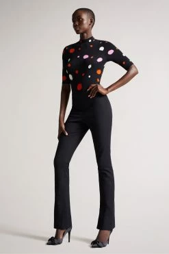 Ted Baker Lilyz Black High Neck Fitted T-Shirt -tedbaker Shop Online unnamed file 2059