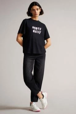 Ted Baker Black Emelita Oopsy Daisy Tee -tedbaker Shop Online unnamed file 2125