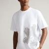 Ted Baker Polpero White Short Sleeve Heavyweight Relaxed Fit Graphic T-Shirt
