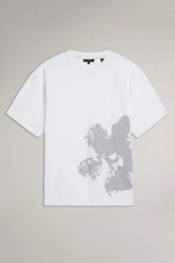 Ted Baker Polpero White Short Sleeve Heavyweight Relaxed Fit Graphic T-Shirt -tedbaker Shop Online unnamed file 2146