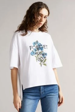 Ted Baker White Tomia Forget Me Not Graphic Tee -tedbaker Shop Online unnamed file 2171