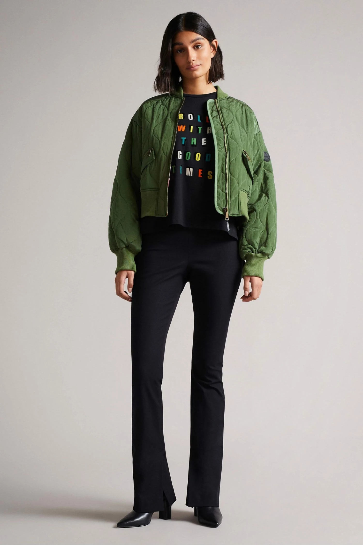 Ted Baker Laurenx Black Roll With The Good Times Graphic T-Shirt 4 Ted Baker Laurenx Black Roll With The Good Times Graphic T-Shirt - Image 2