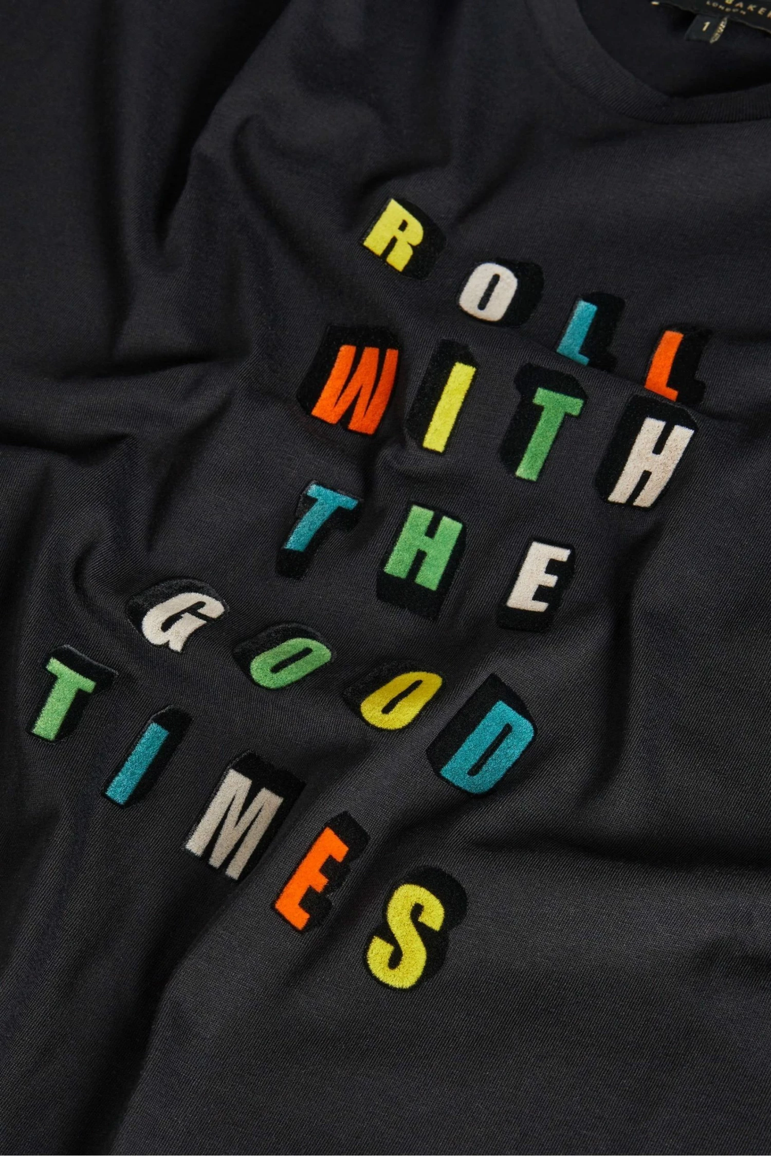 Ted Baker Laurenx Black Roll With The Good Times Graphic T-Shirt 6 Ted Baker Laurenx Black Roll With The Good Times Graphic T-Shirt - Image 4