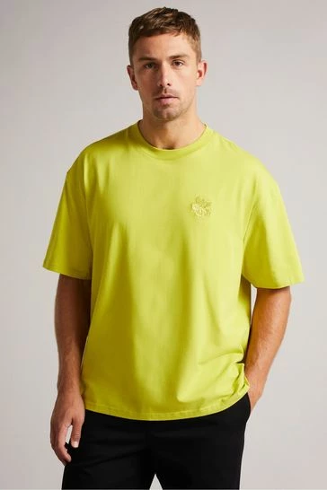 Ted Baker Dalas Lime Green Short Sleeve Heavy Weight Relaxed Fit T-Shirt 8 Ted Baker Dalas Lime Green Short Sleeve Heavy Weight Relaxed Fit T-Shirt - Image 6
