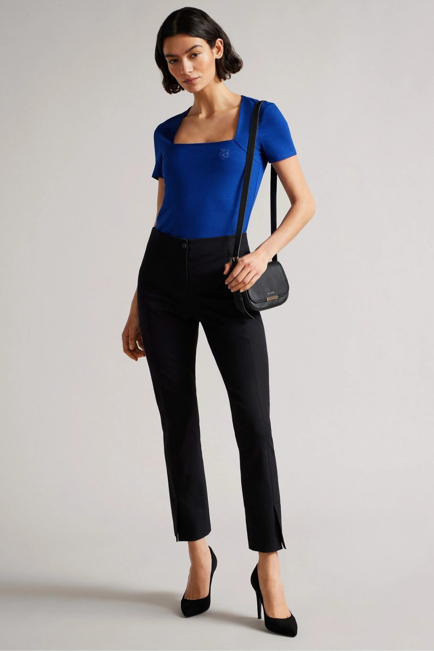 Ted Baker Gerbela Blue Square Neck Short Sleeve Top 4 Ted Baker Gerbela Blue Square Neck Short Sleeve Top - Image 2