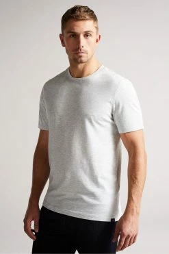 Ted Baker Hawking Grey Marl Short Sleeve Plain T-Shirt -tedbaker Shop Online unnamed file 2268