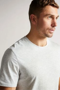 Ted Baker Hawking Grey Marl Short Sleeve Plain T-Shirt -tedbaker Shop Online unnamed file 2269