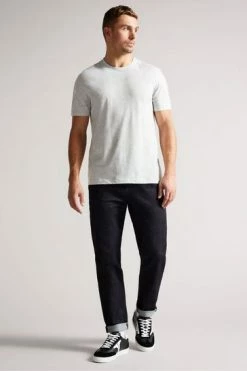 Ted Baker Hawking Grey Marl Short Sleeve Plain T-Shirt -tedbaker Shop Online unnamed file 2272
