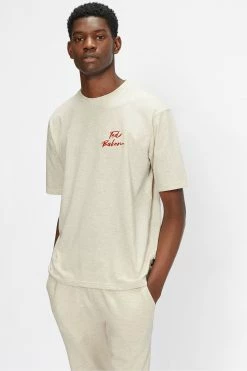 Ted Baker Natural Champa Short Sleeve Oversized Branded T-Shirt