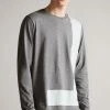 Ted Baker Grey Marl Yapton Long Sleeve 'T' Print T-Shirt