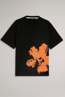 Ted Baker Polpero Black Short Sleeve Heavyweight Relaxed Fit Graphic T-Shirt -tedbaker Shop Online unnamed file 2303