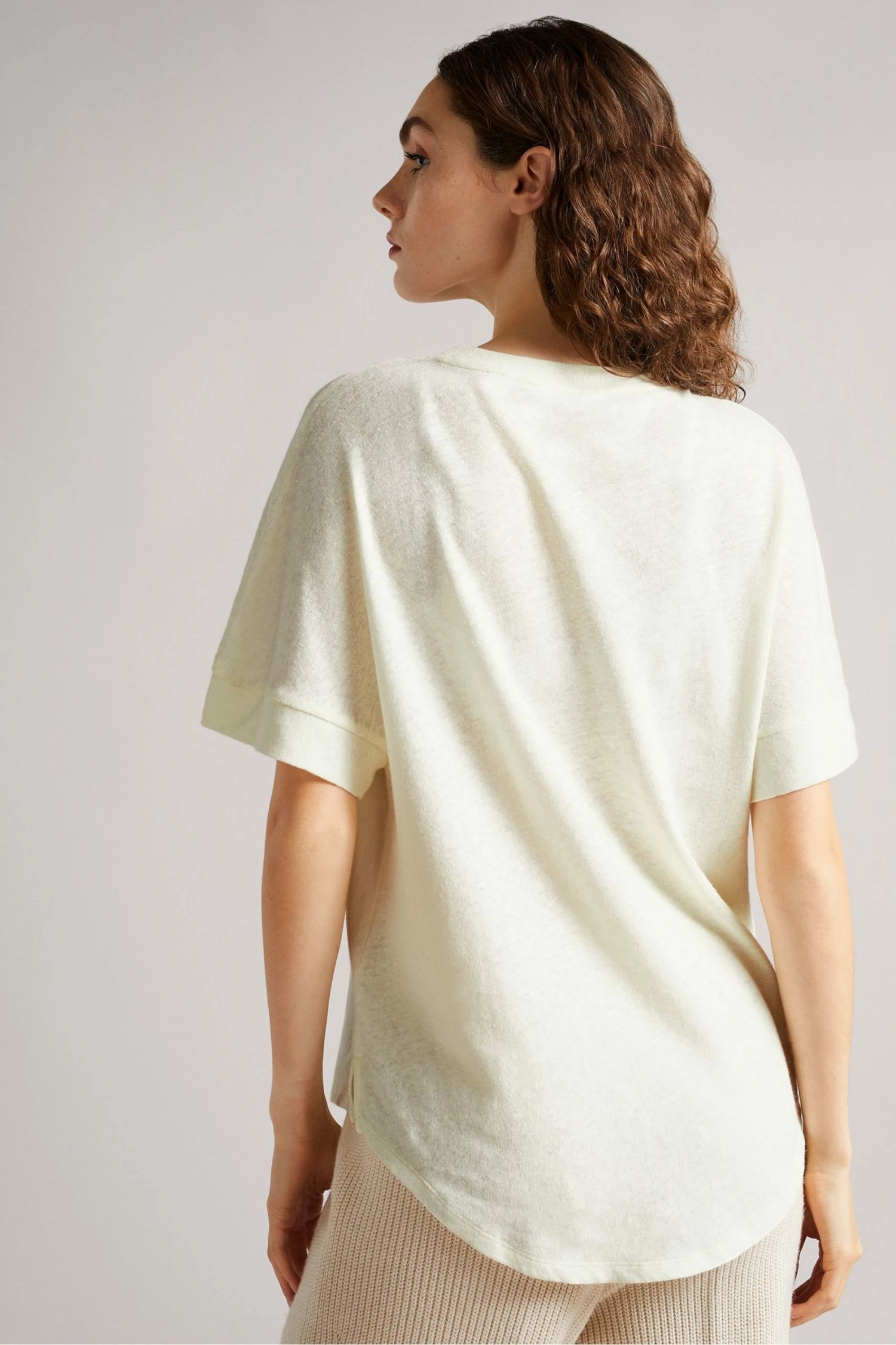 Ted Baker Cream Jersey T-Shirt 4 Ted Baker Cream Jersey T-Shirt - Image 2