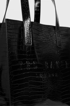 Ted Baker Black Reptcon Croc Effect Detail Small Icon Bag -tedbaker Shop Online unnamed file 231