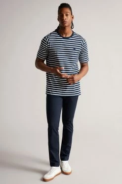 Ted Baker Lumsden Navy Blue Breton Stripe T-Shirt