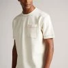 Ted Baker Artizan Ecru Cream Short Sleeve Textured T-Shirt