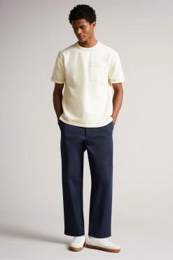 Ted Baker Artizan Ecru Cream Short Sleeve Textured T-Shirt -tedbaker Shop Online unnamed file 2351