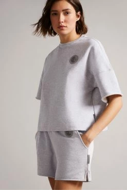 Ted Baker Debrie Mid-Grey Raw Cut Active Top