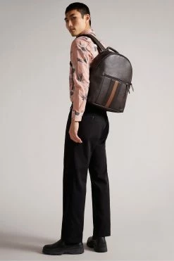 Ted Baker Brn-Choc Esentle Striped Pu Backpack -tedbaker Shop Online unnamed file 242