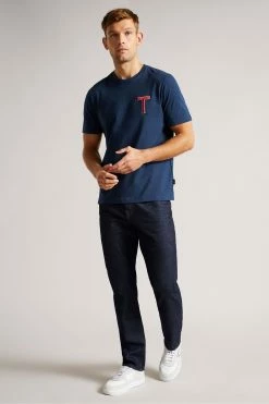 Ted Baker Navy Blue Tedford Short Sleeve Varsity 'T' T-Shirt 8 Ted Baker Navy Blue Tedford Short Sleeve Varsity 'T' T-Shirt -tedbaker Shop Online unnamed file 2440